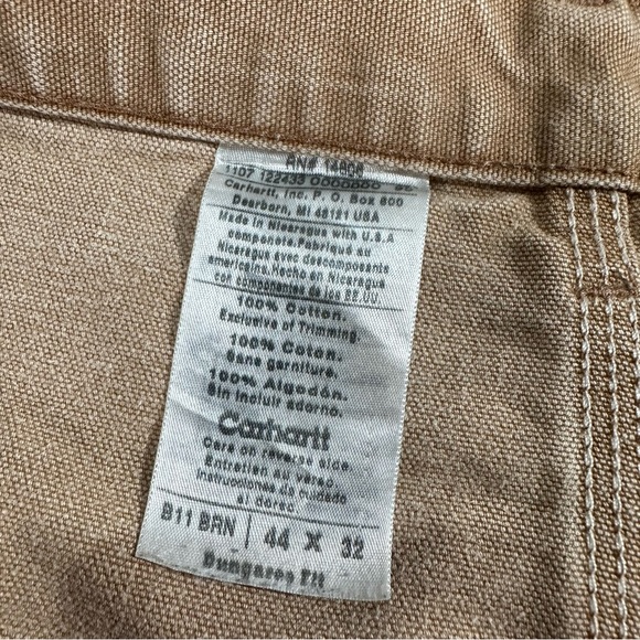 Vintage Carhartt Light Tan Carpenter Work Trousers Pants Waist 44 - Picture 6 of 13